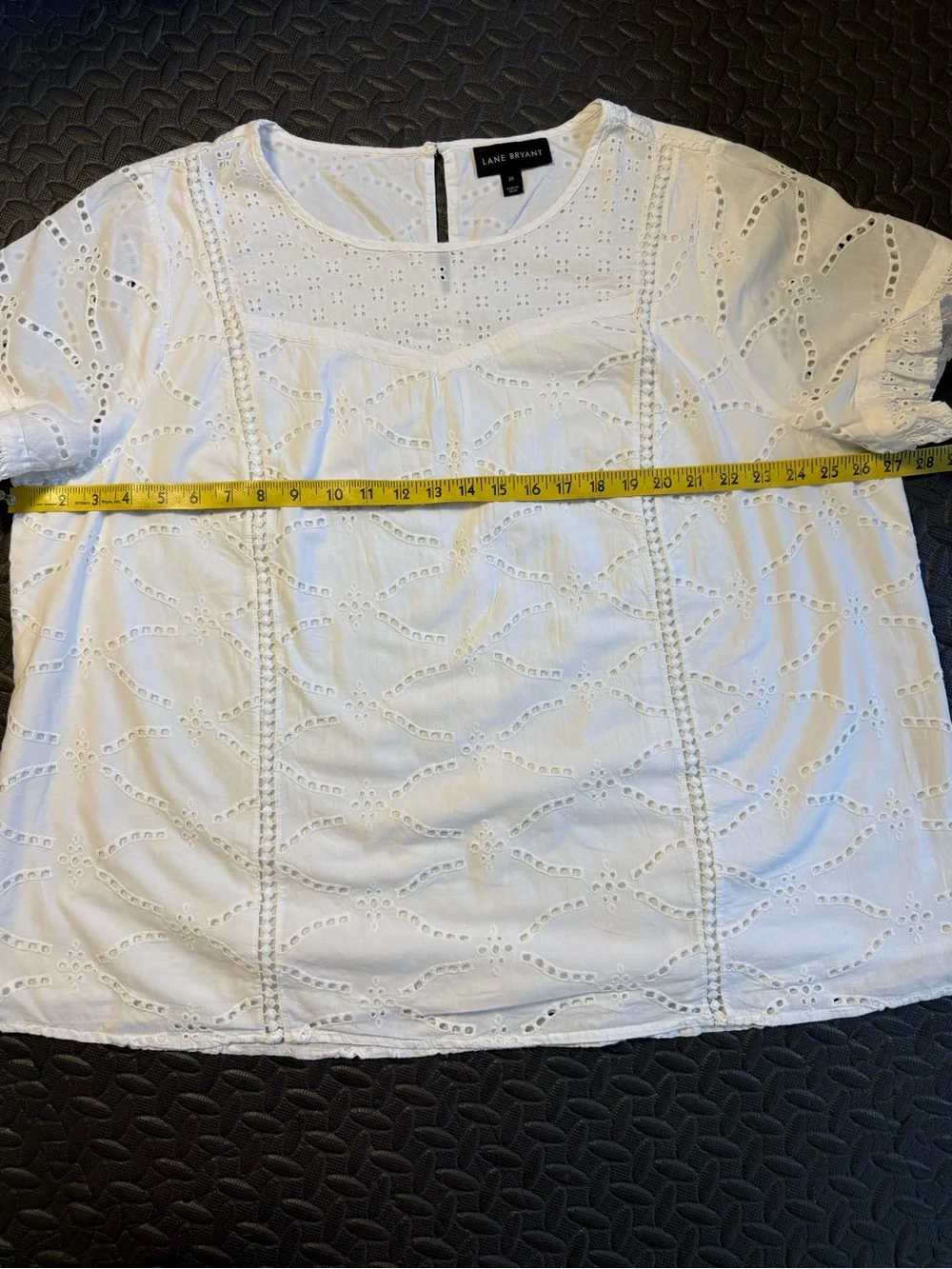 Lane Bryant White Cotton Eyelet Blouse Plus Size 20